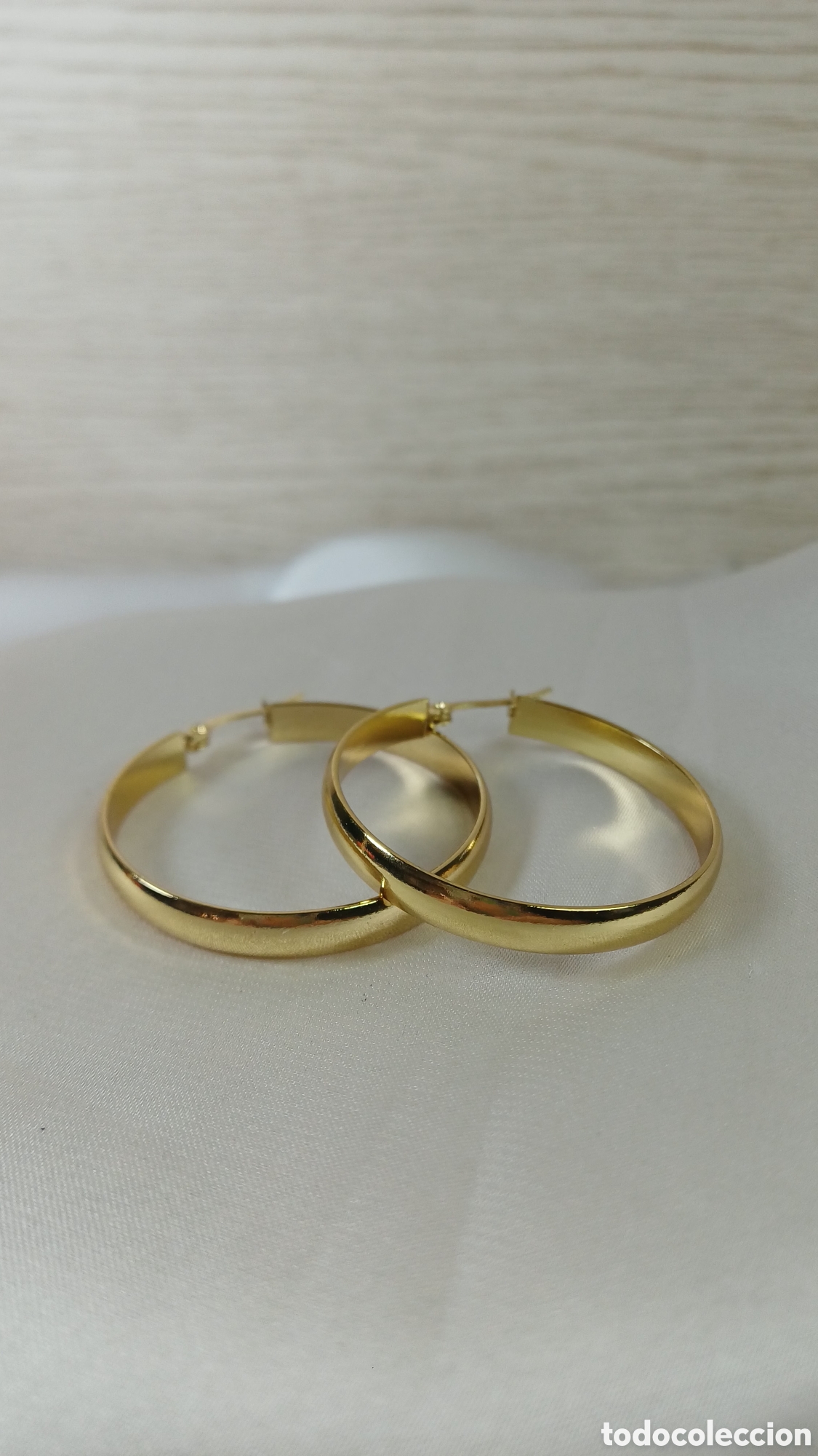 Joyeria: PENDIENTES ARO CHAPADO ORO 18 K VINTAGE