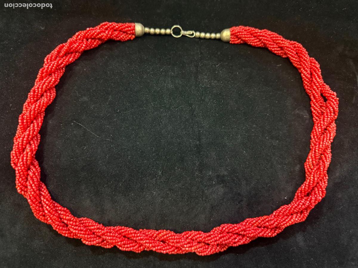 Joyeria: COLLAR DE CORAL TRENZADO - MEDIDA ABIERTO 67 CM