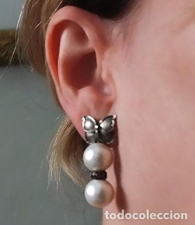 Joyeria: Pendientes plata de ley con perlas
