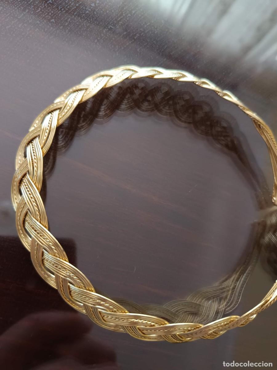 Joyeria: Gargantilla trenzada dorada con pulsera a juego