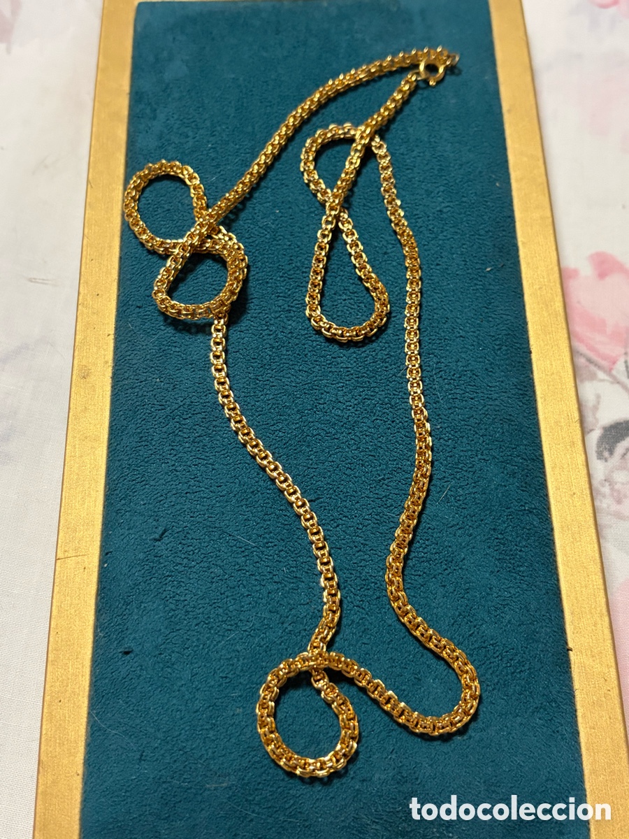 Joyeria: Cadena larga de metal dorado - Foto 3