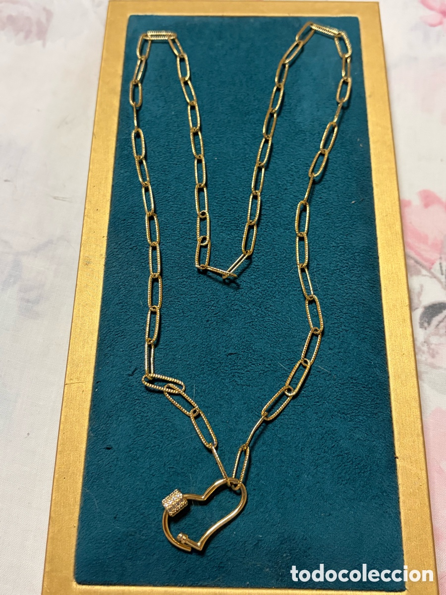 Joyeria: Cadena dorada coraz&oacute;n