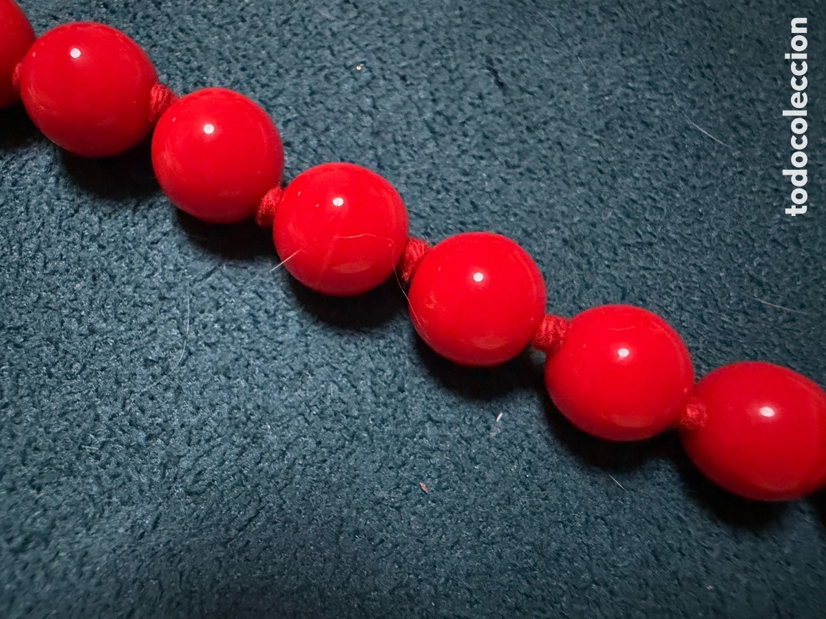 Joyeria: Gargantilla vintage bolas rojas - Foto 3