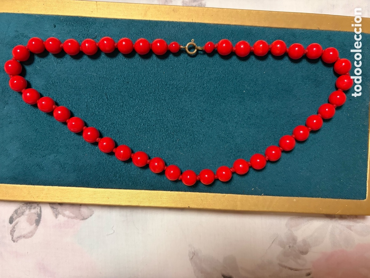 Joyeria: Gargantilla vintage bolas rojas