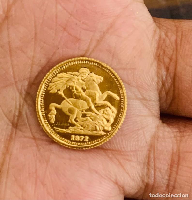 Joyeria: Moneda de oro de 22 quilates - Moneda de oro macizo aut&eacute;ntica antigua de 1872 - 2 gramos - Moneda de