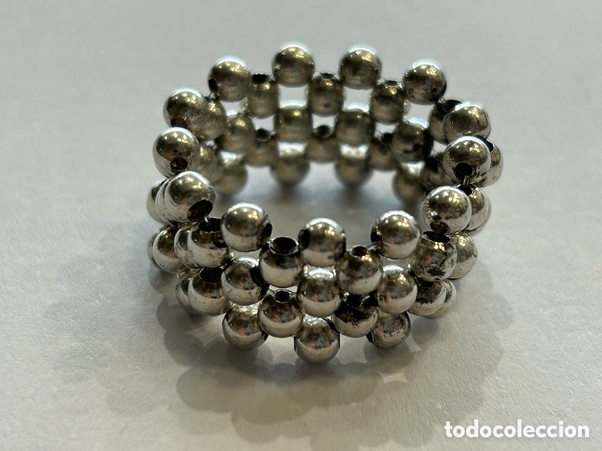 Joyeria: Anillo de bolitas de plata. - Foto 2