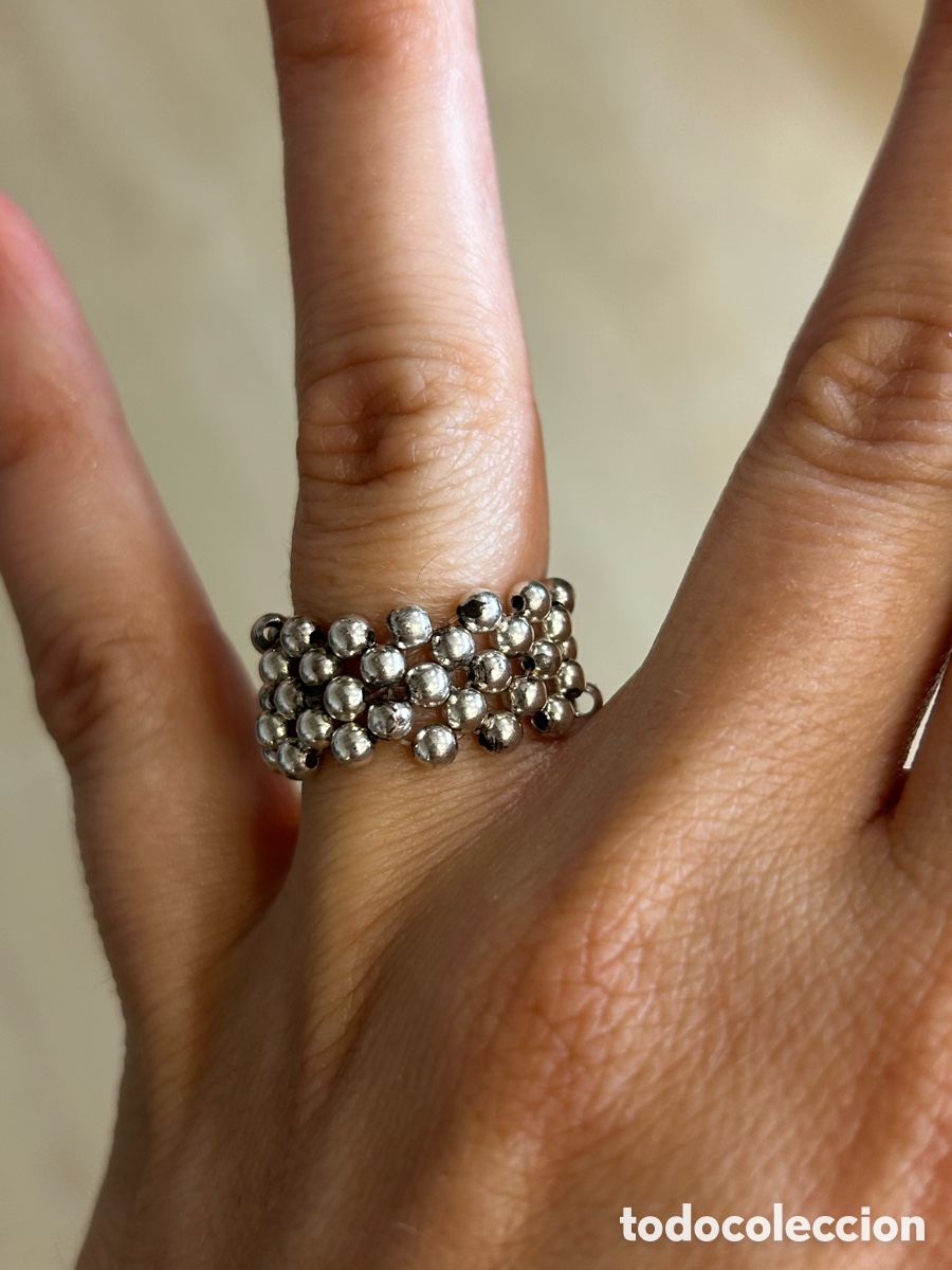 Joyeria: Anillo de bolitas de plata. - Foto 5
