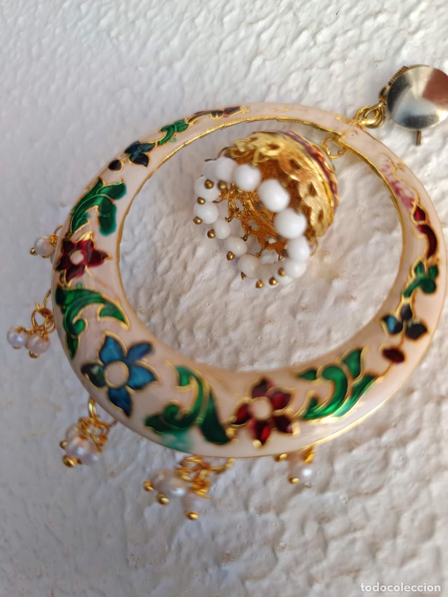 Joyeria: Pendiente Meenakari estilo Chandbali - Foto 8