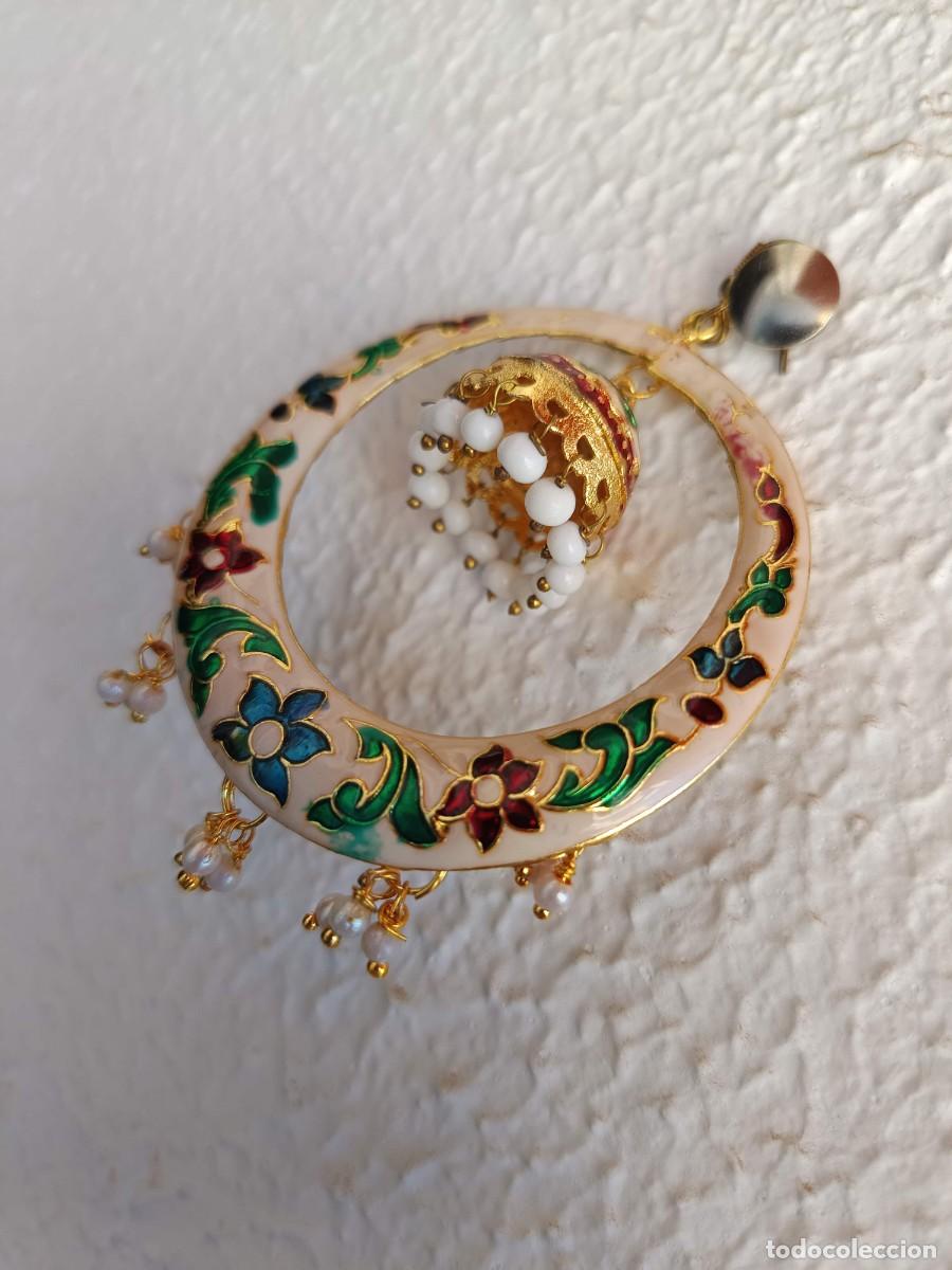 Joyeria: Pendiente Meenakari estilo Chandbali - Foto 10