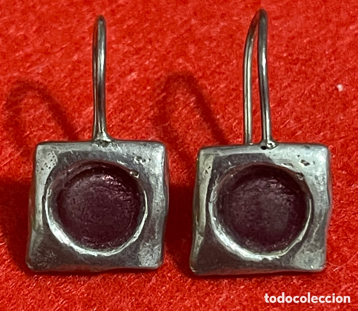 Joyeria: Preciosa Pareja De, pendientes, de Dise&ntilde;o, de los a&ntilde;os 70, en plata de ley y esmalte