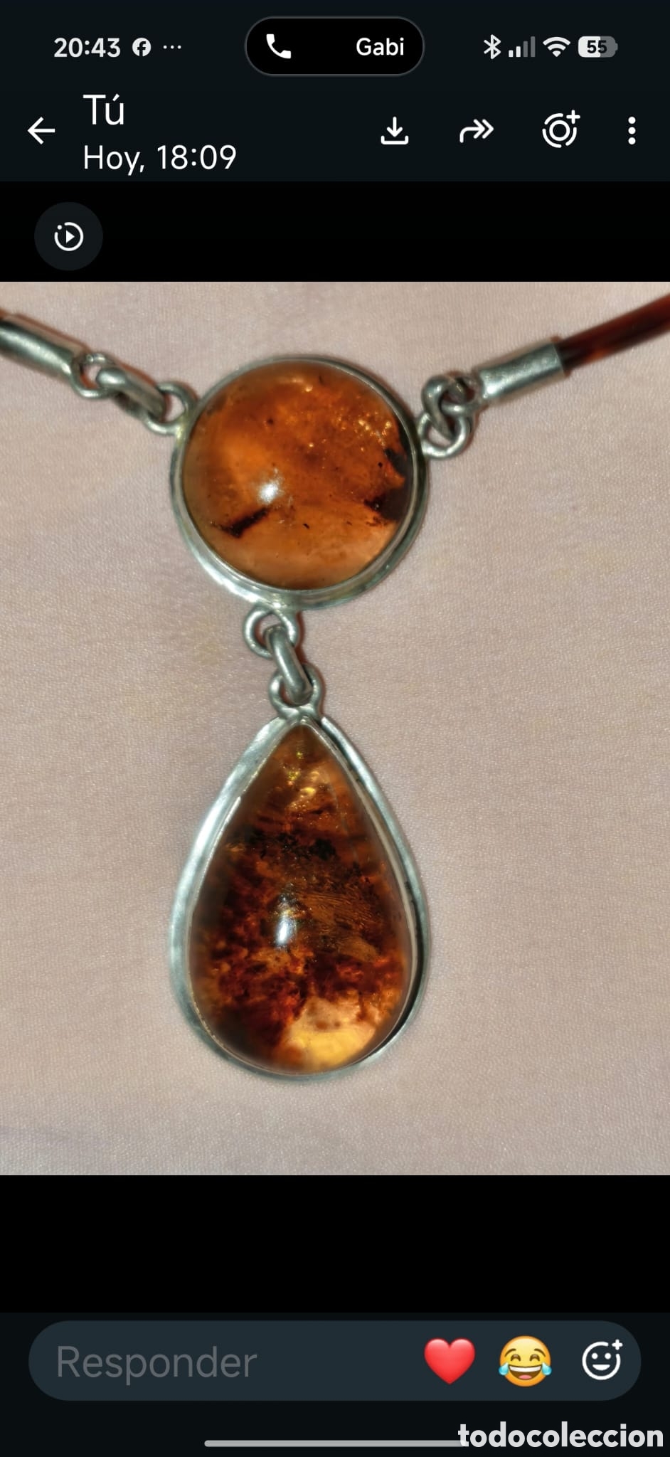 Joyeria: GARGANTILLA DE PLATA Y AMBAR