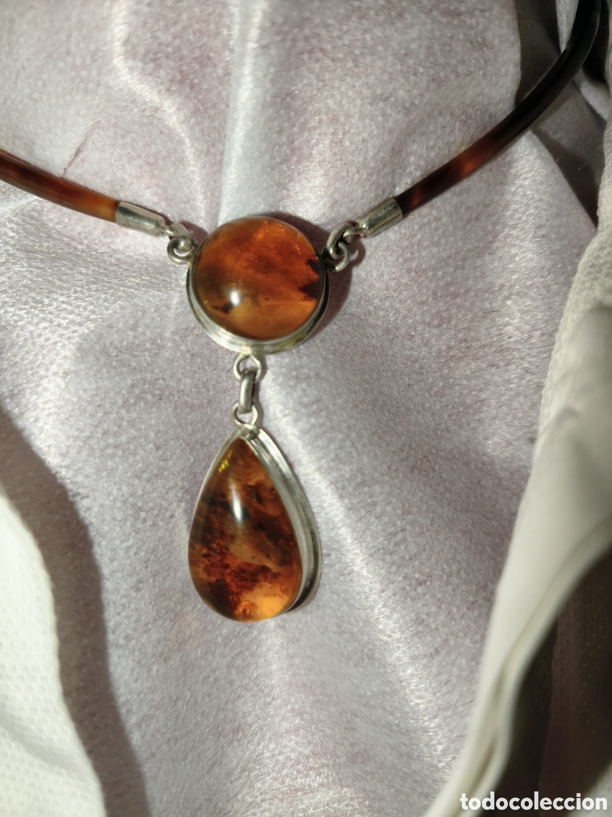 Joyeria: GARGANTILLA DE AMBAR Y PLATA - Foto 2