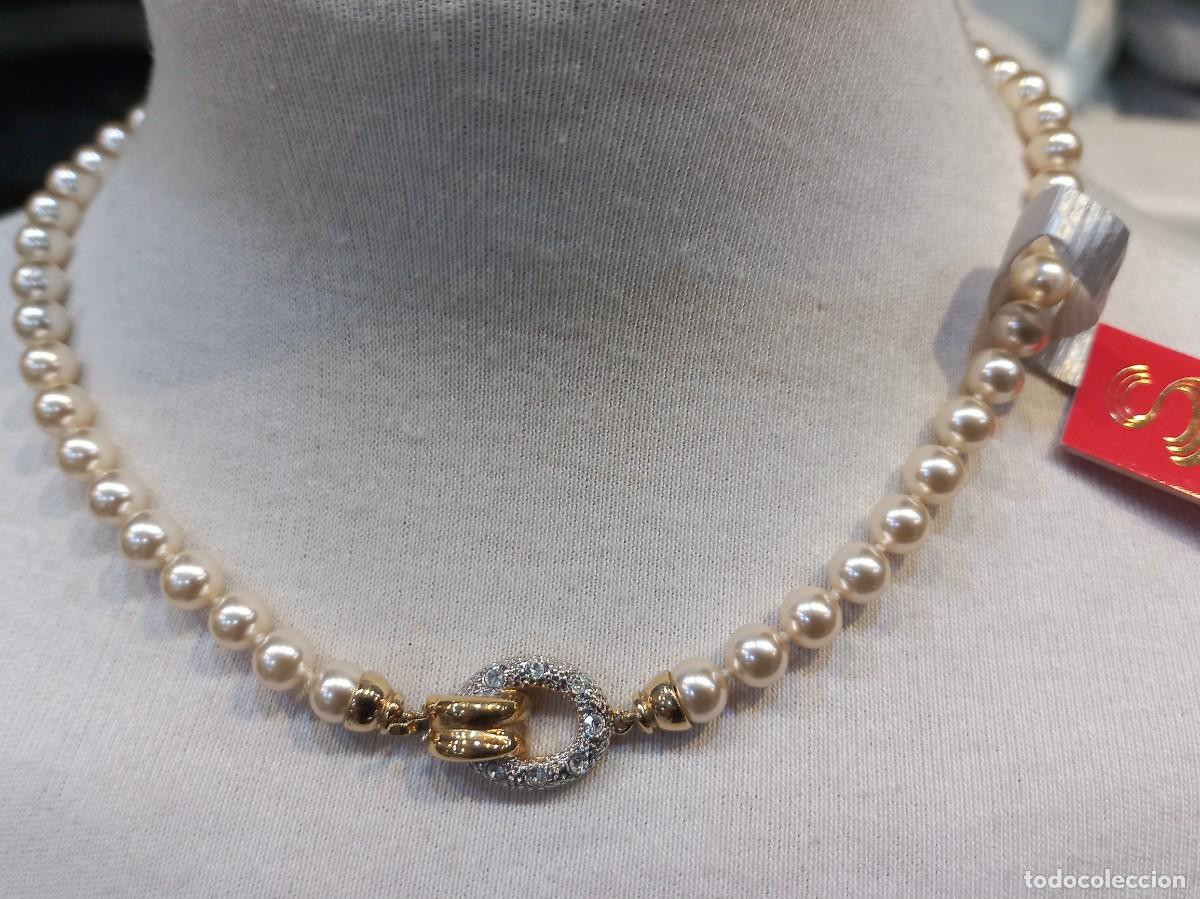 Joyeria: COLLAR PERLAS con CENTRO BROCHE ARO Y PENDIENTES chapado &uml;EDUAR&uml; - Foto 3