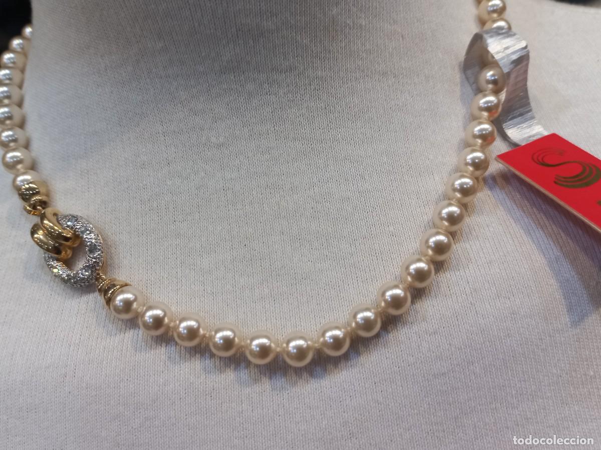 Joyeria: COLLAR PERLAS con CENTRO BROCHE ARO Y PENDIENTES chapado &uml;EDUAR&uml; - Foto 4
