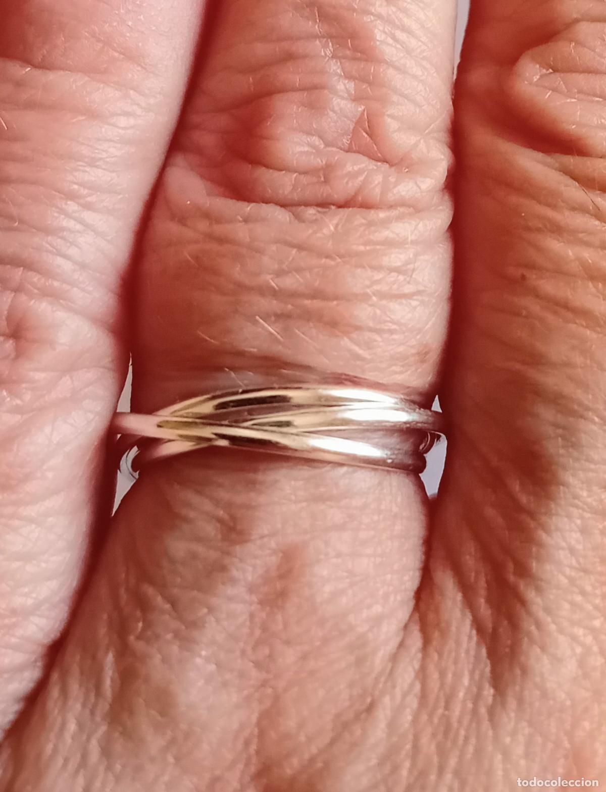 Joyeria: ANILLO DE TRES AROS FINOS DE PLATA DE LEY CONTRASTADA. N&ordm; ANILLERO APROX: 11. 1,2 GRAMOS. VER FOTOS