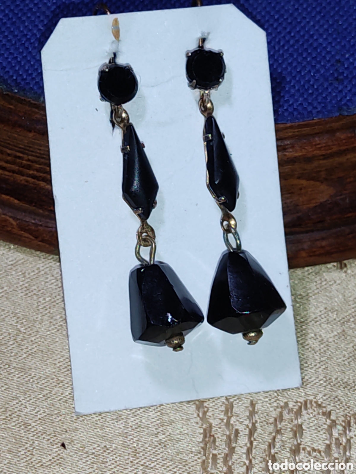 Joyeria: Pendientes negros de luto Art Deco.