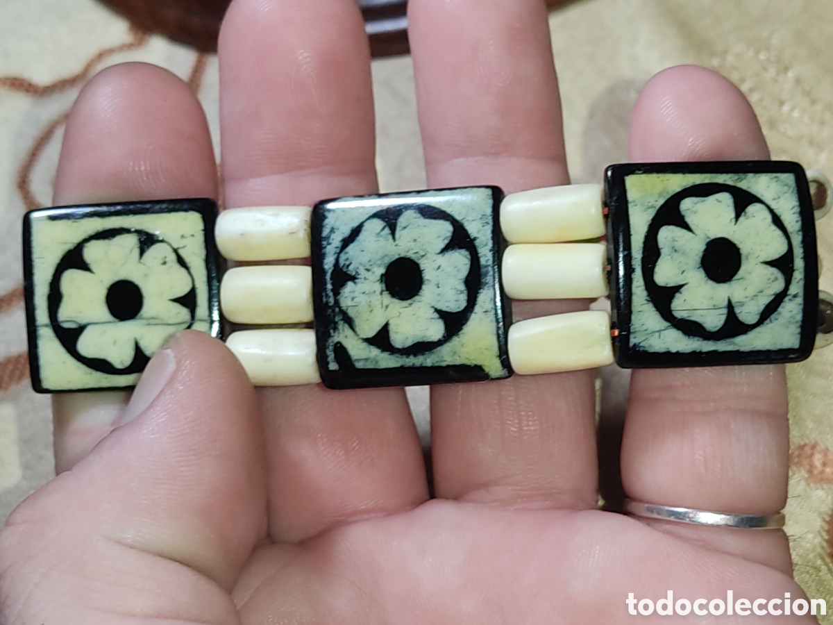 Joyeria: Pulsera de hueso hecha en India.Vintage