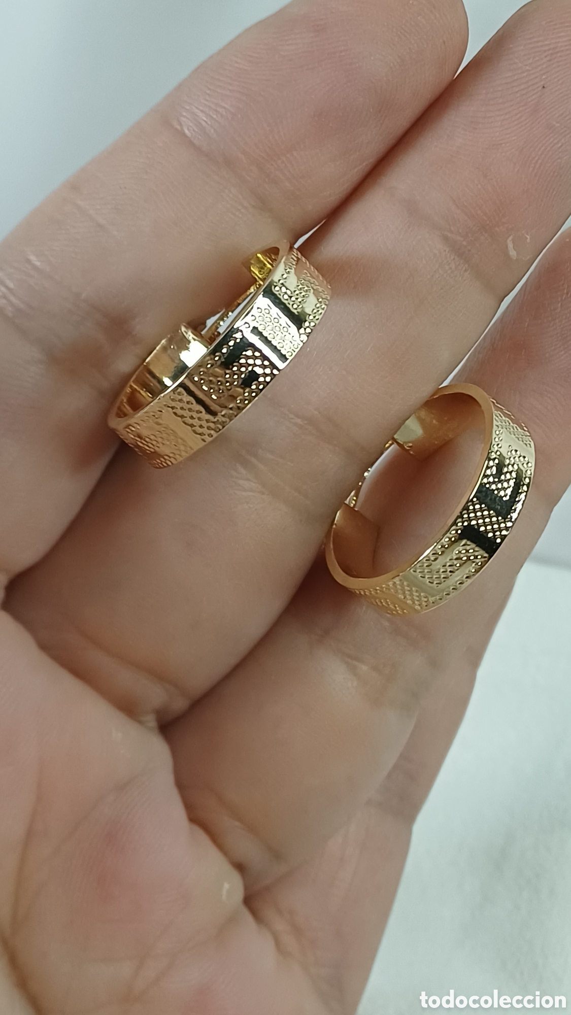 Joyeria: PENDIENTES ARO GRECA CHAPADO ORO 18 K - Foto 5