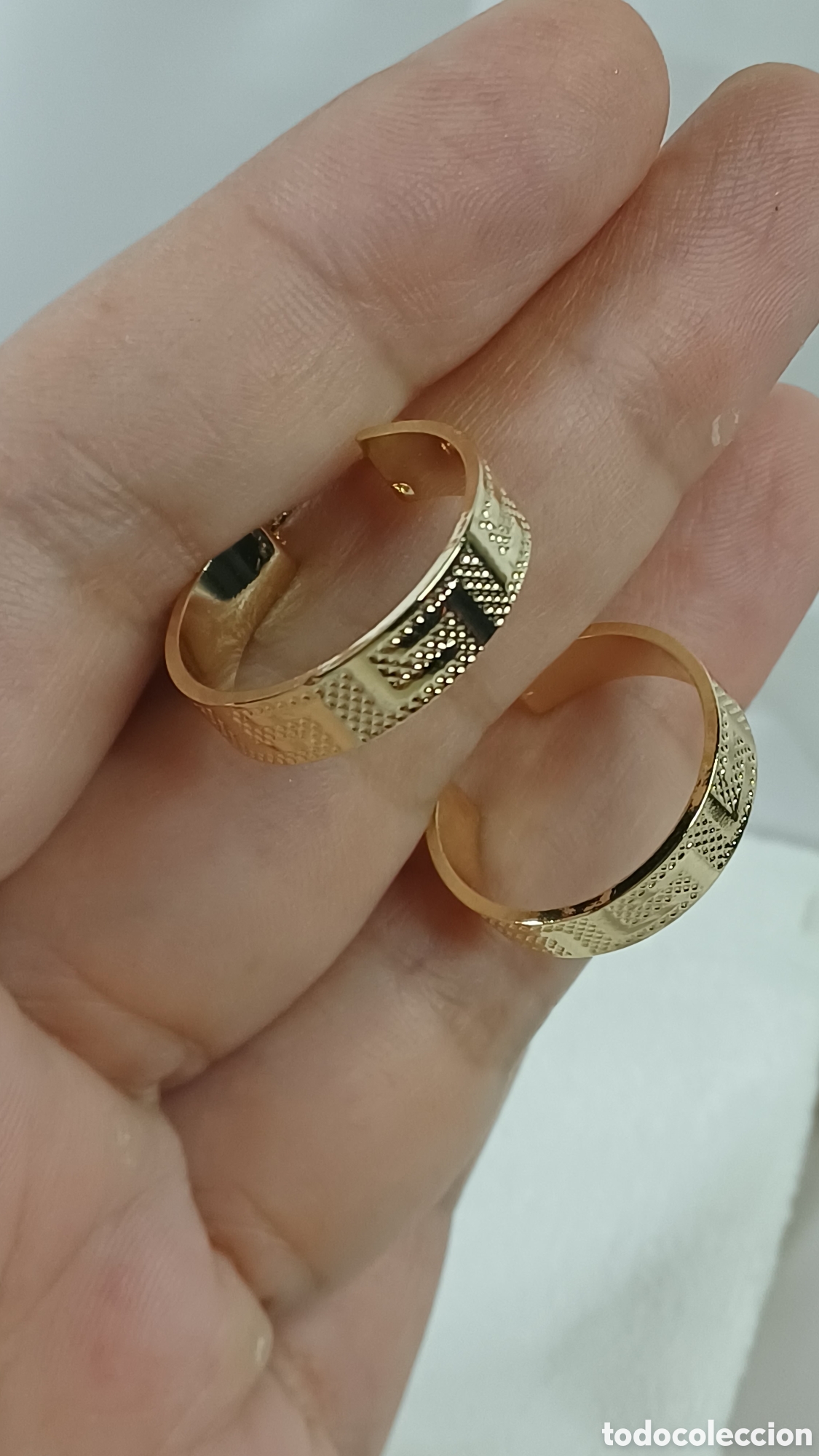 Joyeria: PENDIENTES ARO GRECA CHAPADO ORO 18 K - Foto 6