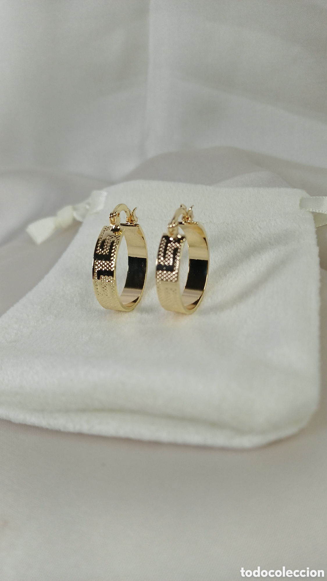 Joyeria: PENDIENTES ARO GRECA CHAPADO ORO 18 K