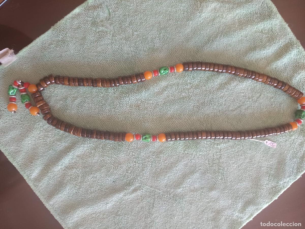 Joyeria: Rosario o collar de oraci&oacute;n tibetano tradicional (mala), elaborado con hueso/madera