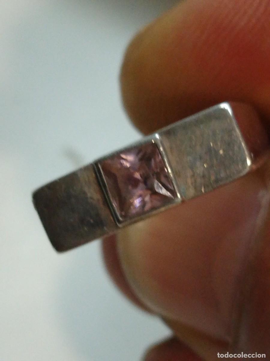 Joyeria: Anillo plata vintage con circonitas rosa