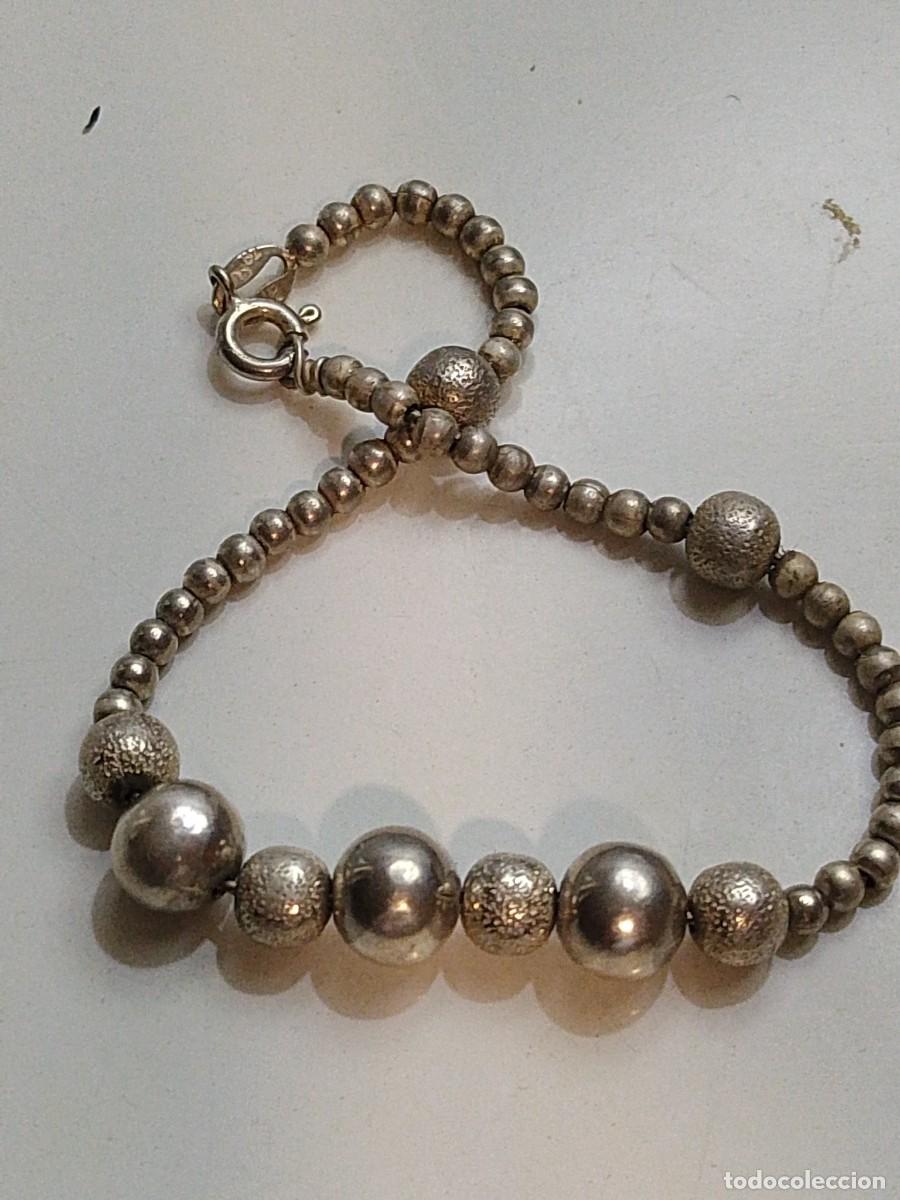 Joyeria: Pulsera plata primera ley de bolas diferentes medidas