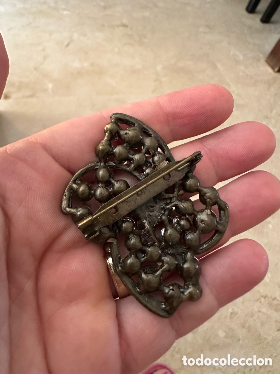 Joyeria: Broche bronce antiguo con piedras rojas - Foto 6
