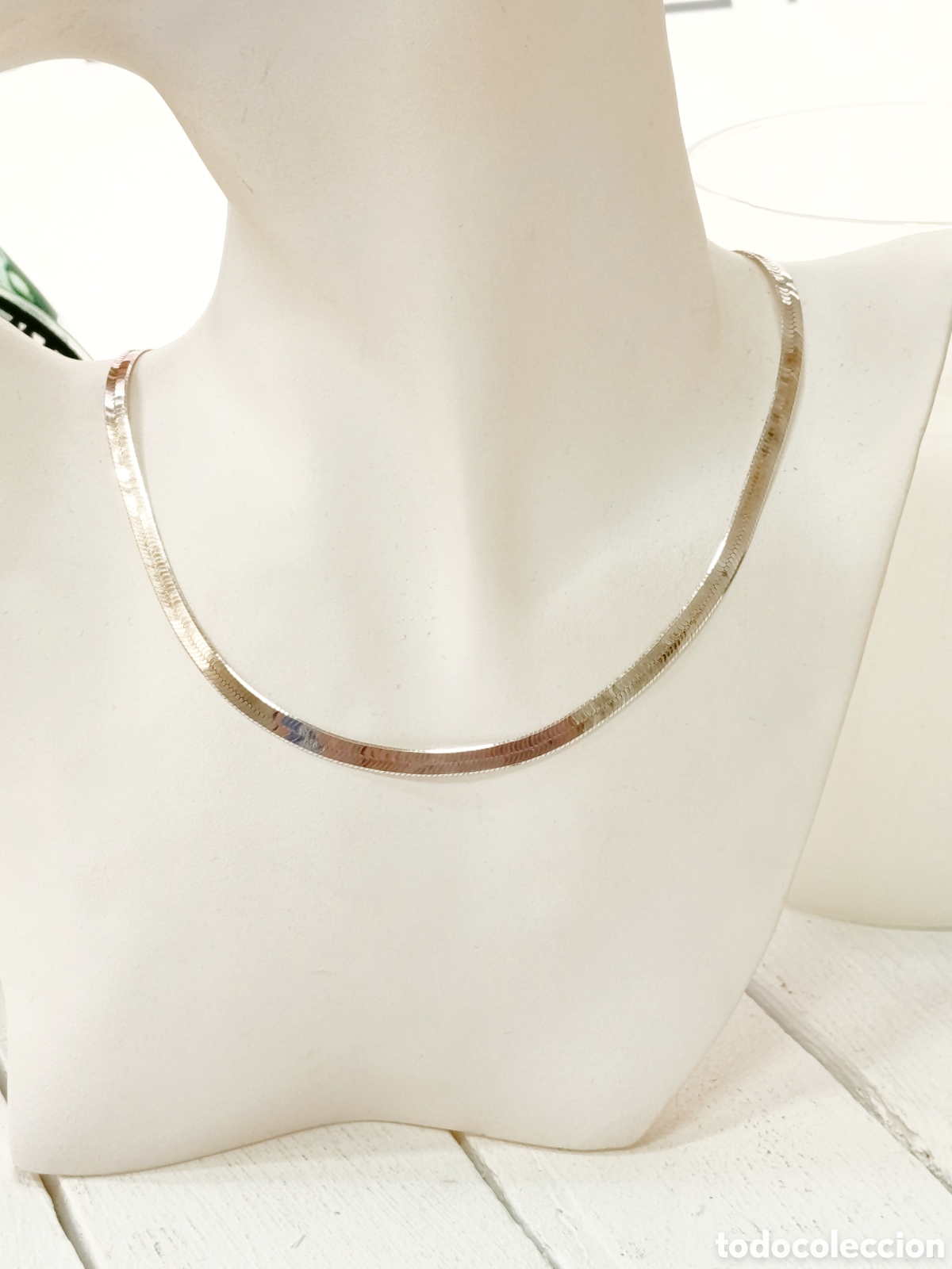 Joyeria: Gargantilla de plata de 1ra ley 925 estilo planchado, a&ntilde;os 90's, nueva