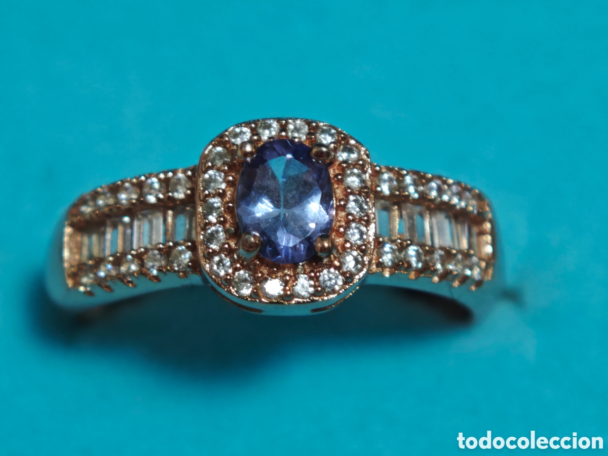 Joyeria: Anillo plata de ley tanzanita naturales