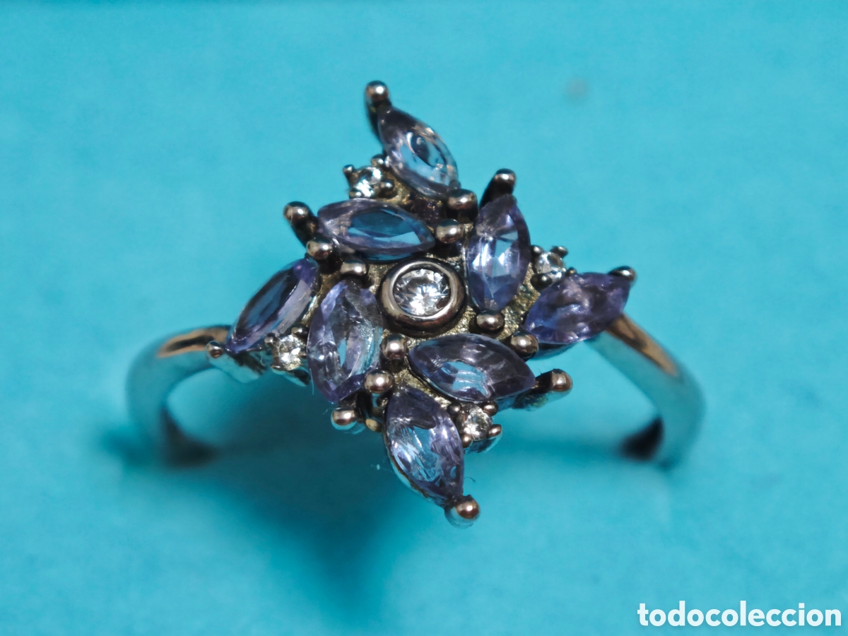 Joyeria: Anillo en plata de ley con tanzanitas naturales - Foto 3