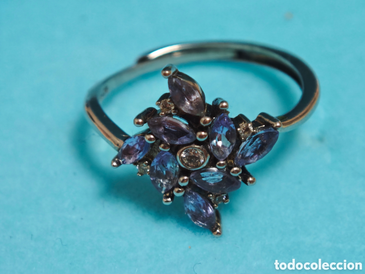 Joyeria: Anillo en plata de ley con tanzanitas naturales - Foto 4