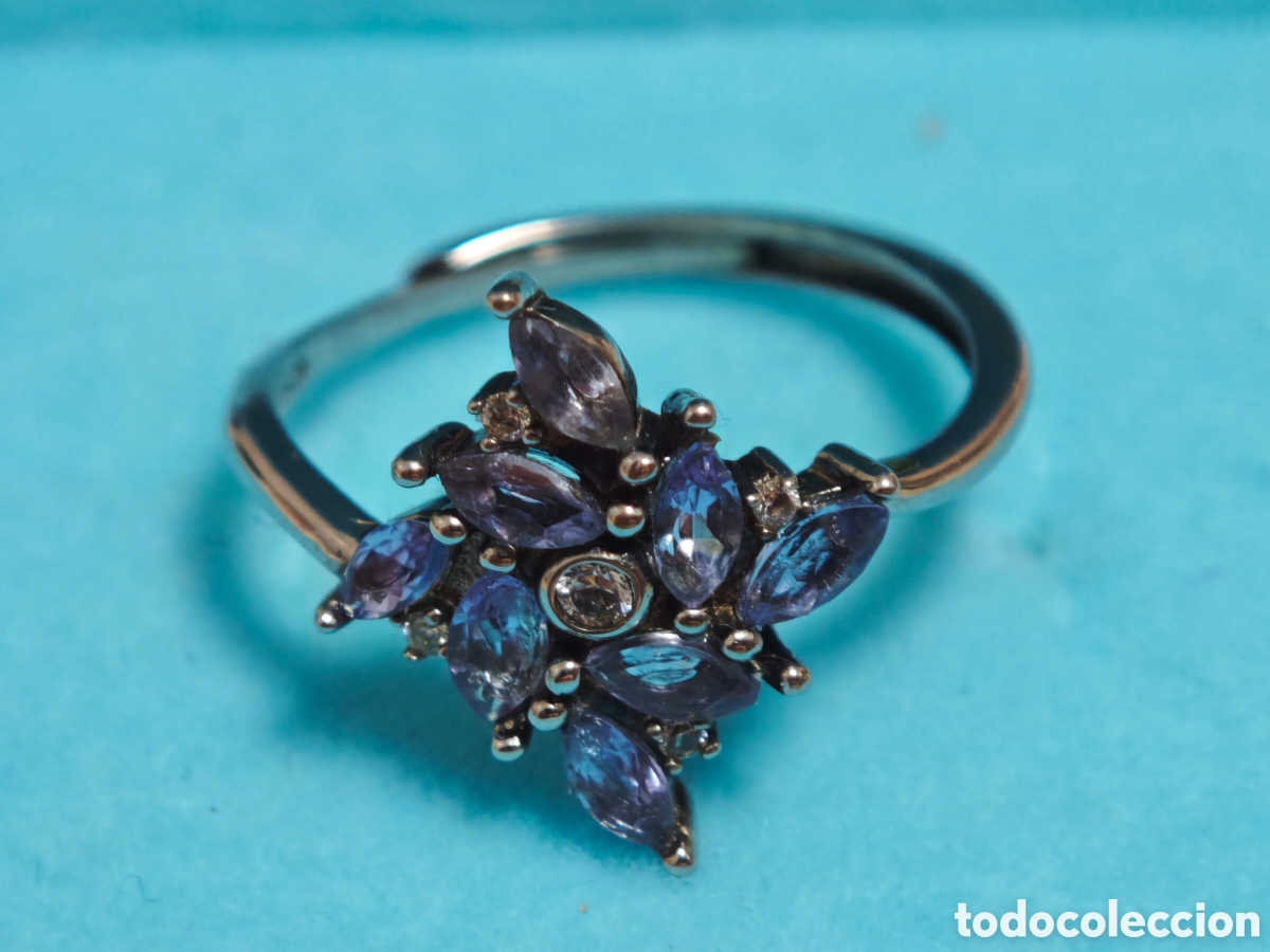 Joyeria: Anillo en plata de ley con tanzanitas naturales - Foto 5