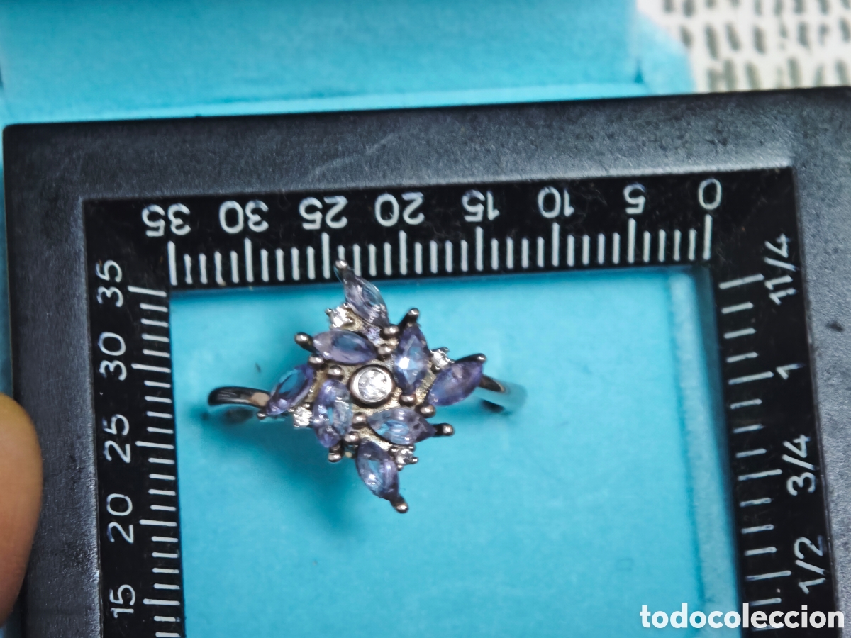 Joyeria: Anillo en plata de ley con tanzanitas naturales - Foto 7