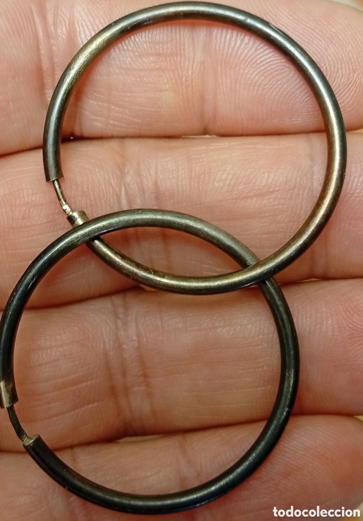 Joyeria: Pendientes aros antiguos de plata de Ley