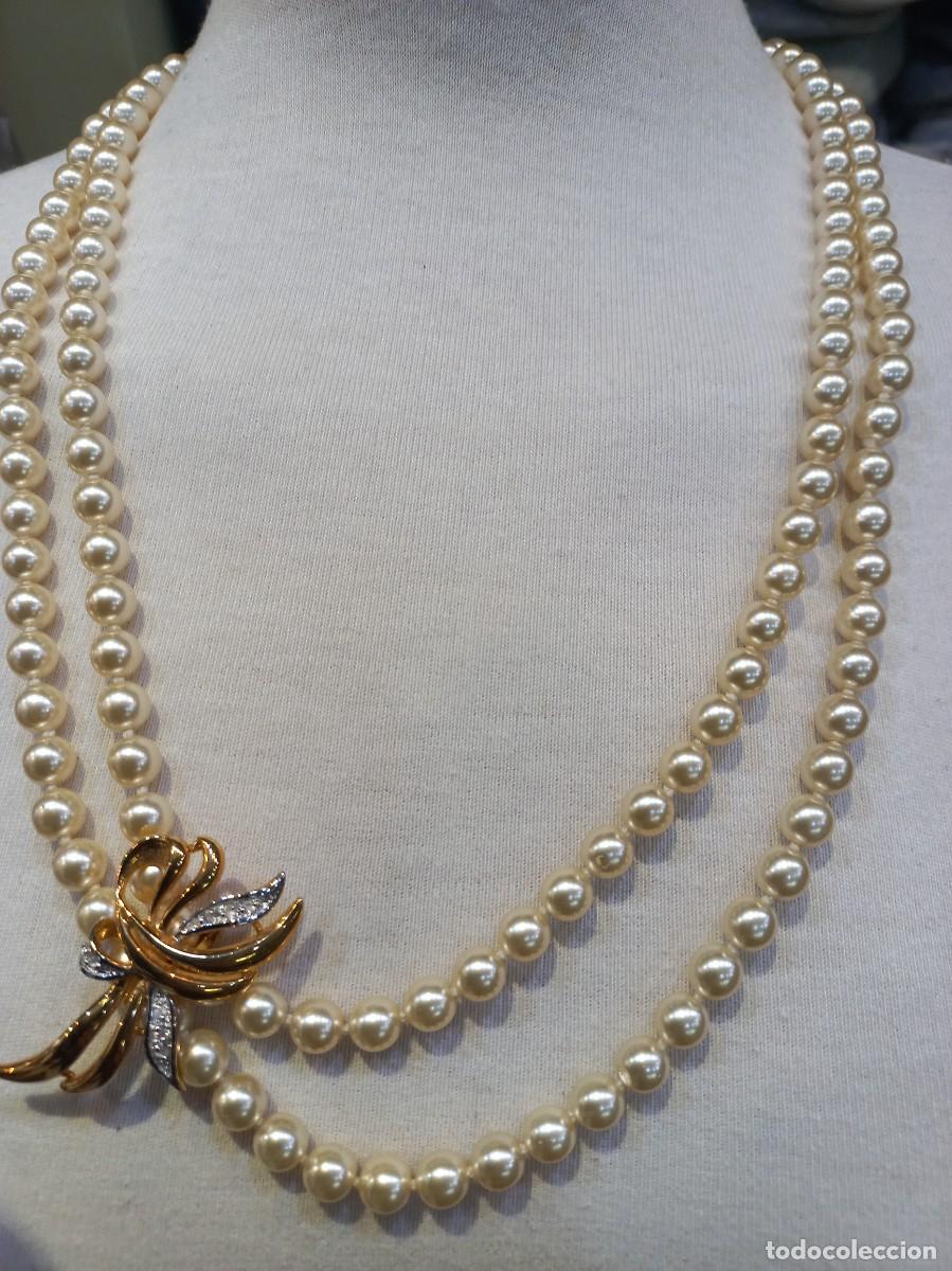 Joyeria: COLLAR PERLAS (68cm) BROCHE (opcional) Y PENDIENTES - Foto 5