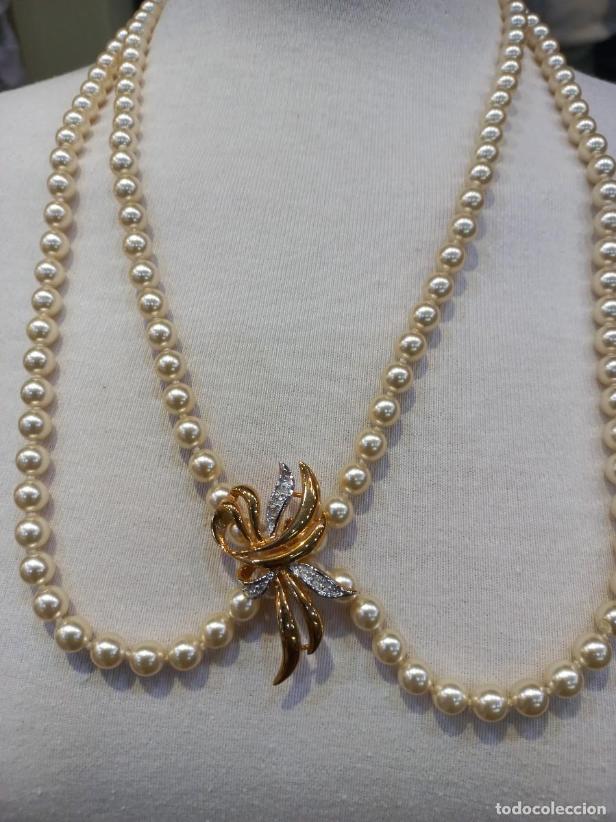 Joyeria: COLLAR PERLAS (68cm) BROCHE (opcional) Y PENDIENTES - Foto 6