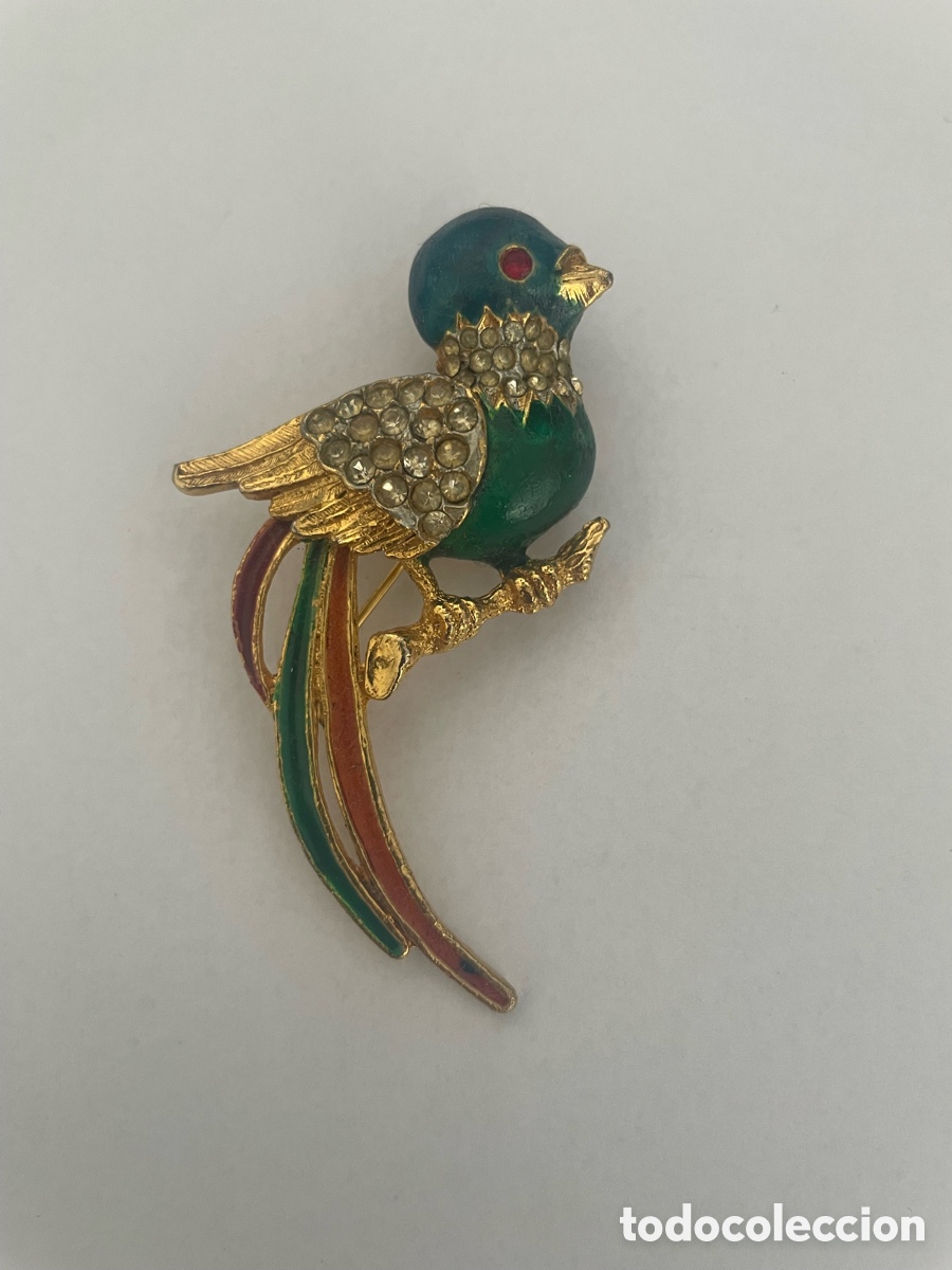 Joyeria: broche loro incrustado de cristales