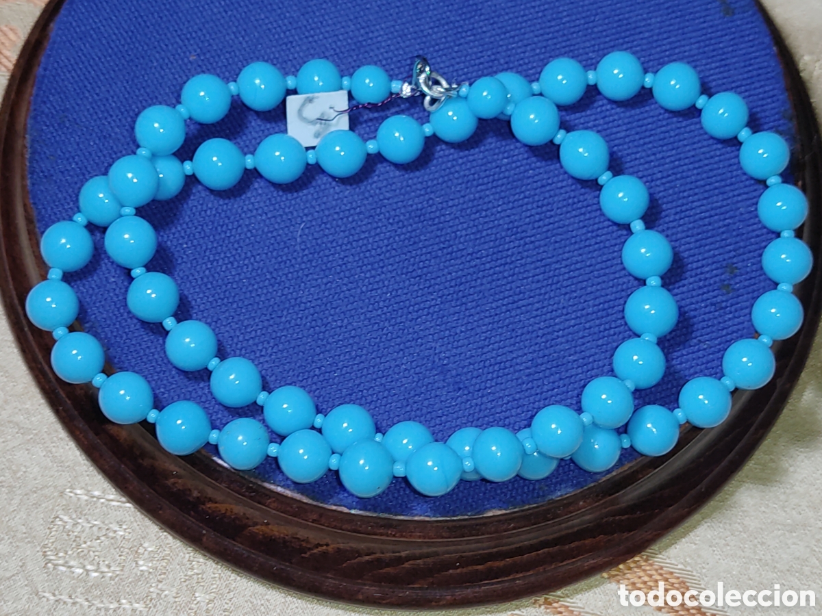 Joyeria: Collar de cristal de Murano cuentas de 9mm.Vintage. *S*