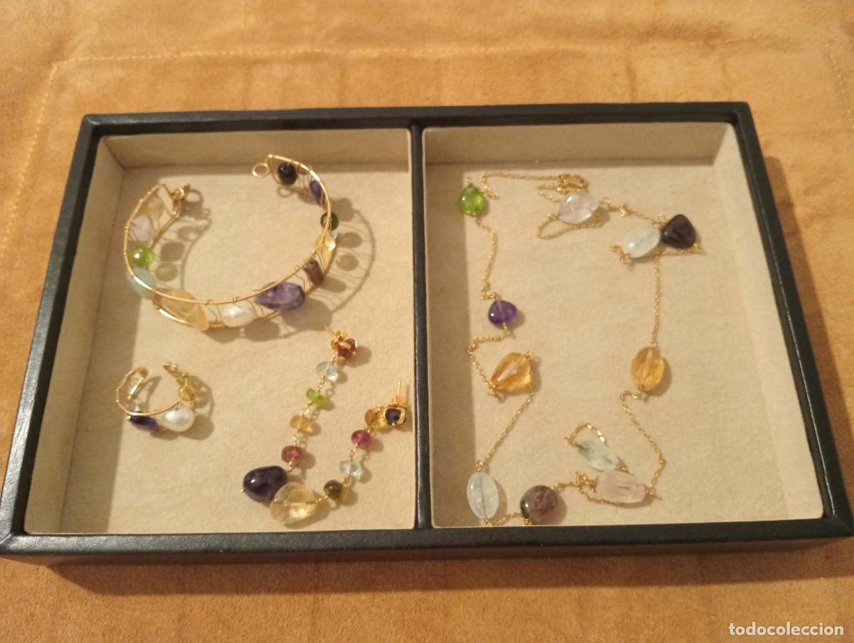 Joyeria: Conjunto completo TOUS original: collar + pendientes + pulsera + anillo en oro y piedras duras