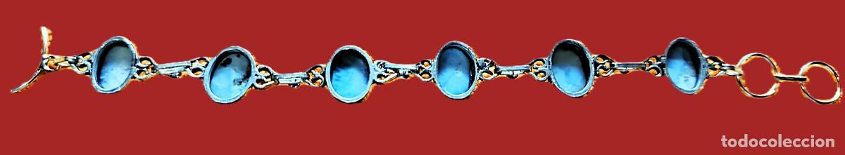 Joyeria: Pulsera 6 piedras Larimar Chapada plata 925 - Foto 6