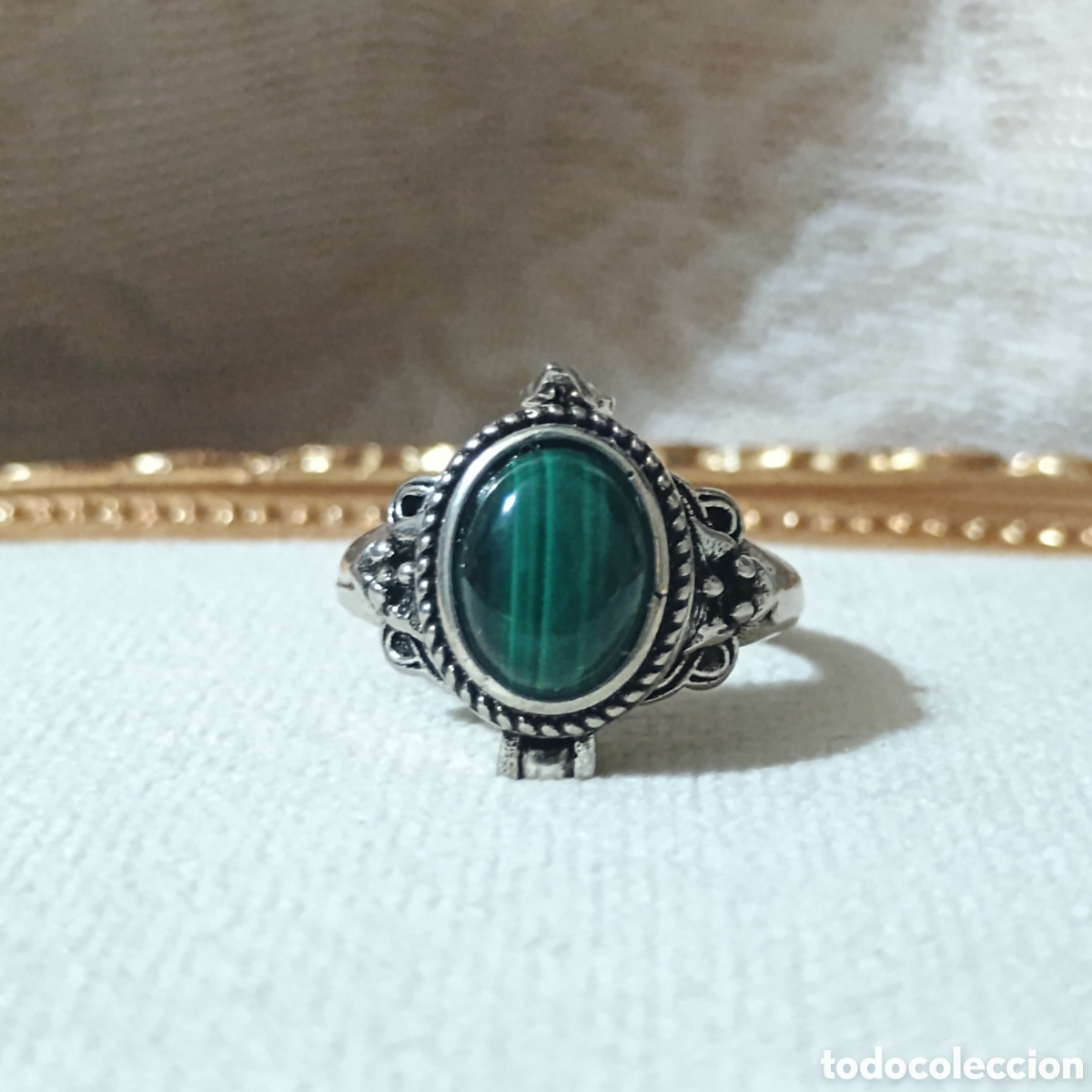 Joyeria: Anillo de cobre con malaquita natural - Foto 2