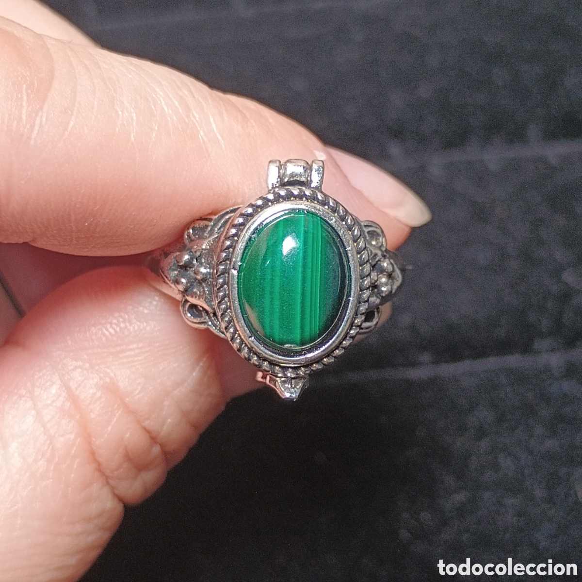 Joyeria: Anillo de cobre con malaquita natural - Foto 6