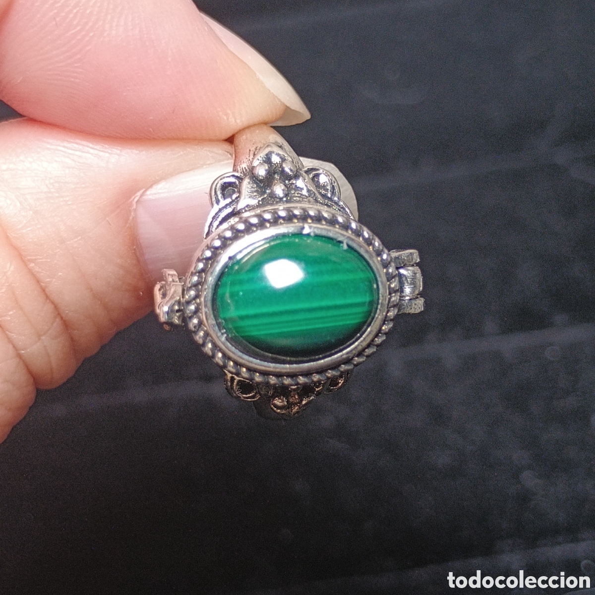 Joyeria: Anillo de cobre con malaquita natural - Foto 7