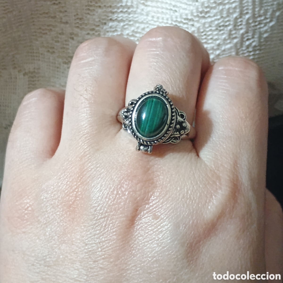 Joyeria: Anillo de cobre con malaquita natural - Foto 8