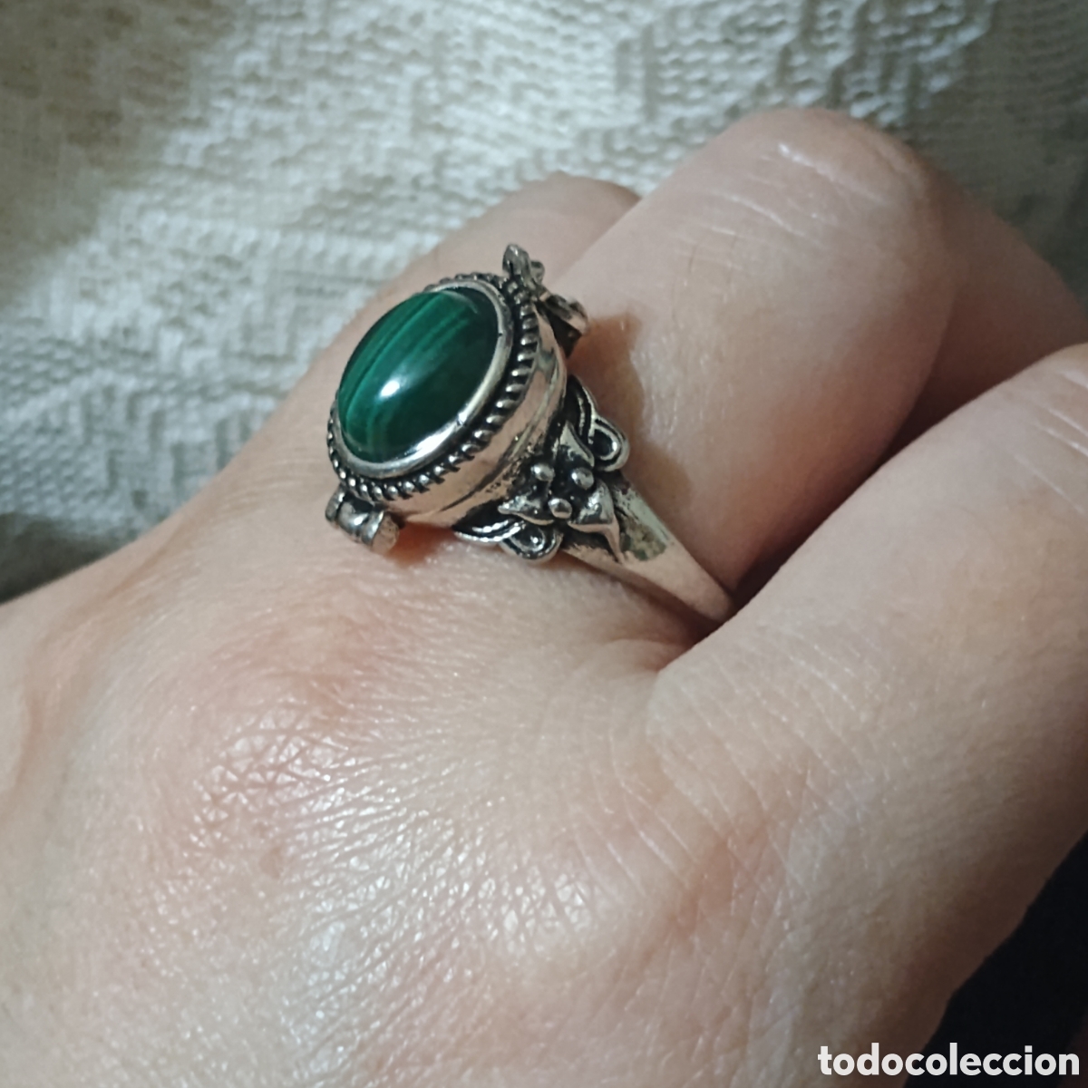 Joyeria: Anillo de cobre con malaquita natural - Foto 9
