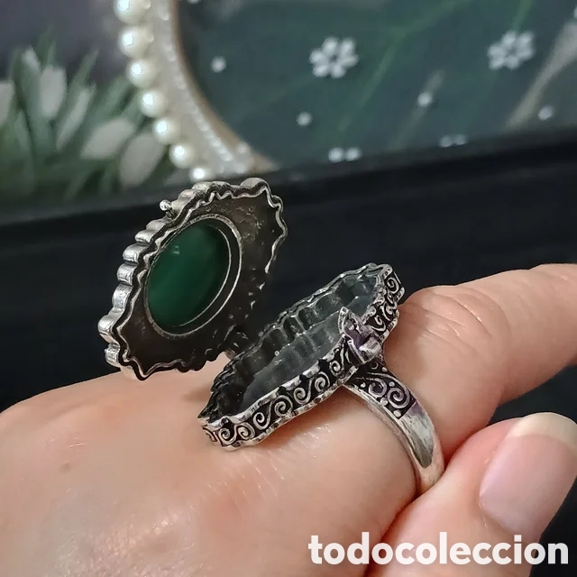 Joyeria: Anillo de cobre con malaquita natural (Grande)