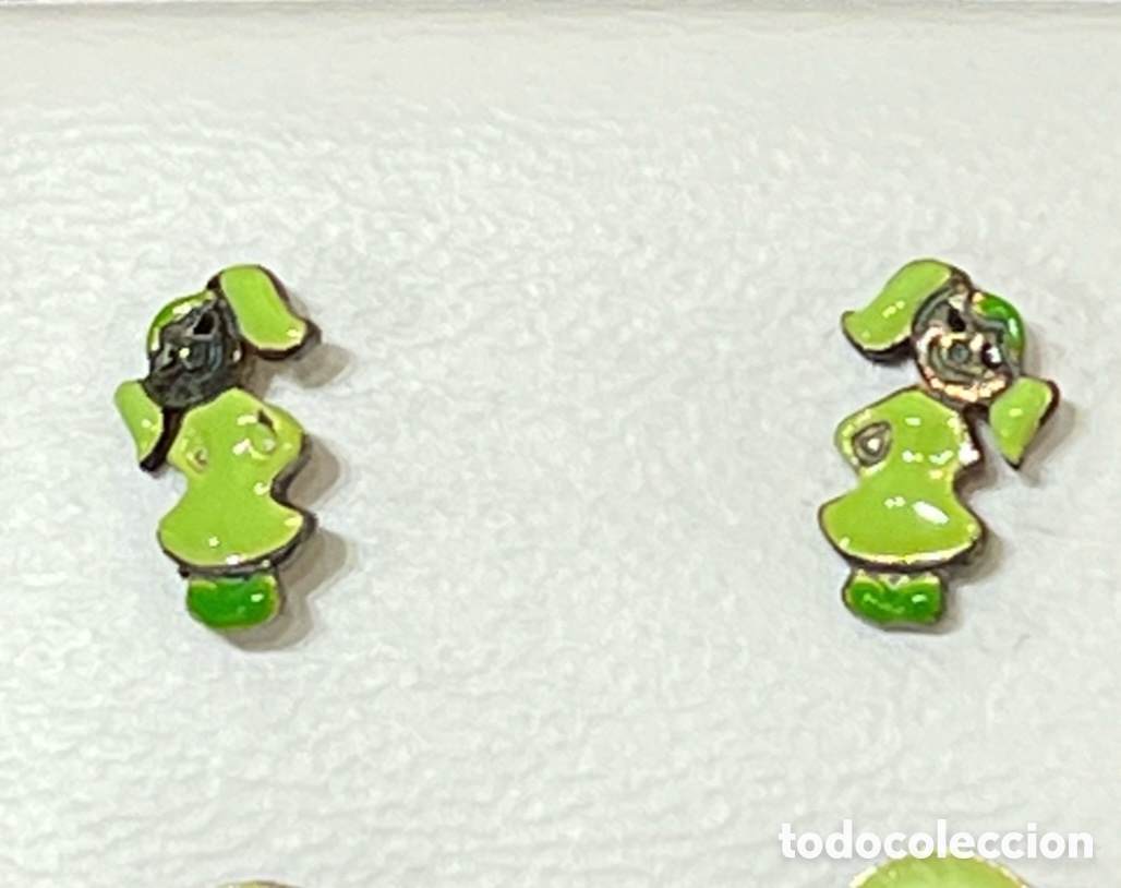 Joyeria: Pendientes. Plata y esmalte. Fantas&iacute;a.