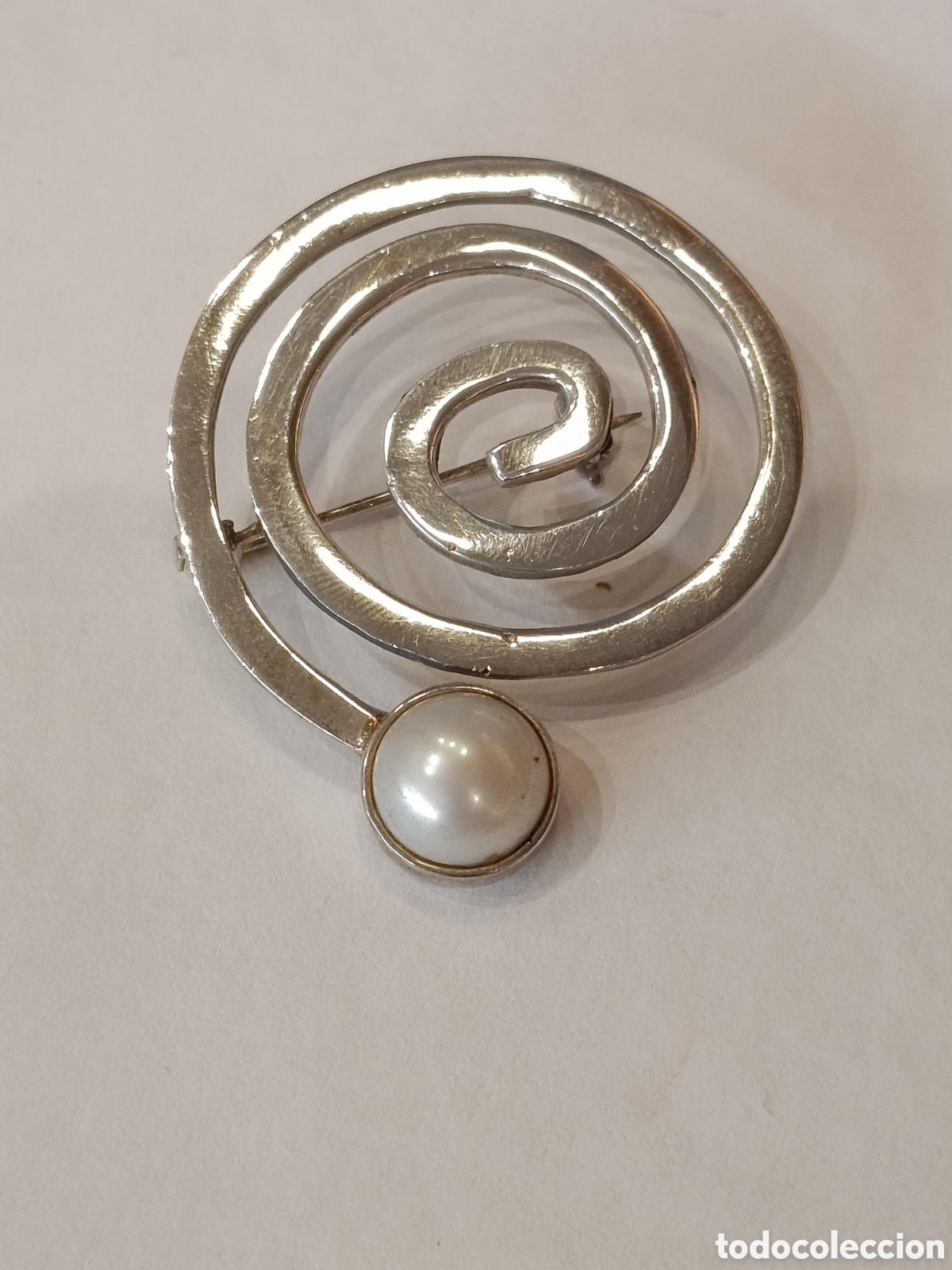 Joyeria: Broche de plata y perla. - Foto 2