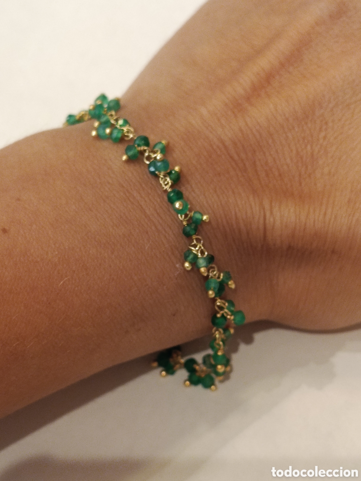 Joyeria: Pulsera de plata Duobi. Ba&ntilde;ada en Oro con esmeraldas. Plata 925